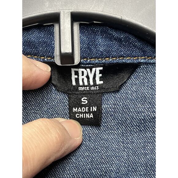 Frye Denim Dress Woman’s Sz S Dark Jean Buttons Pockets Long Sleeve Teacher NWOT - Picture 6 of 10